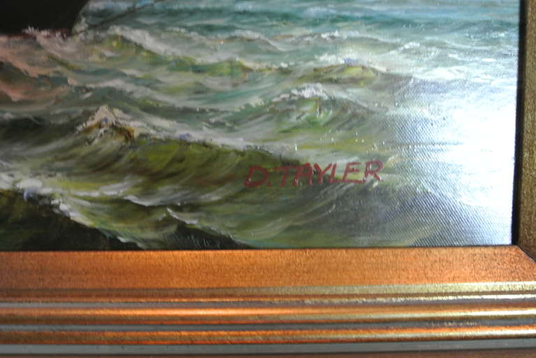 20th Century Nautical Oil on Canvas by D. Taylor SATURDAY SALE For Sale