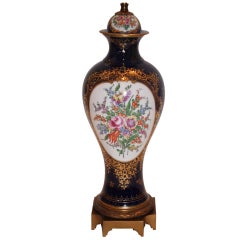 Antique Fine Porcelain Lamp of Mounted English Urn