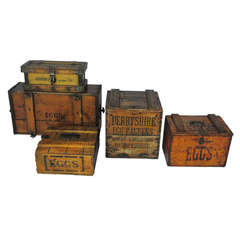 Collection of Vintage Wood Egg Crates
