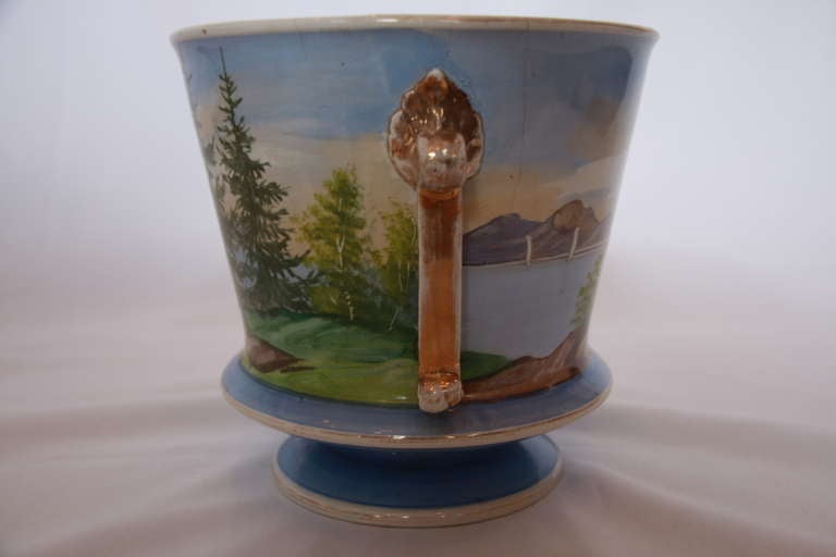 19th Century Ice Bucket with Nature Scene SATURDAY SALE For Sale