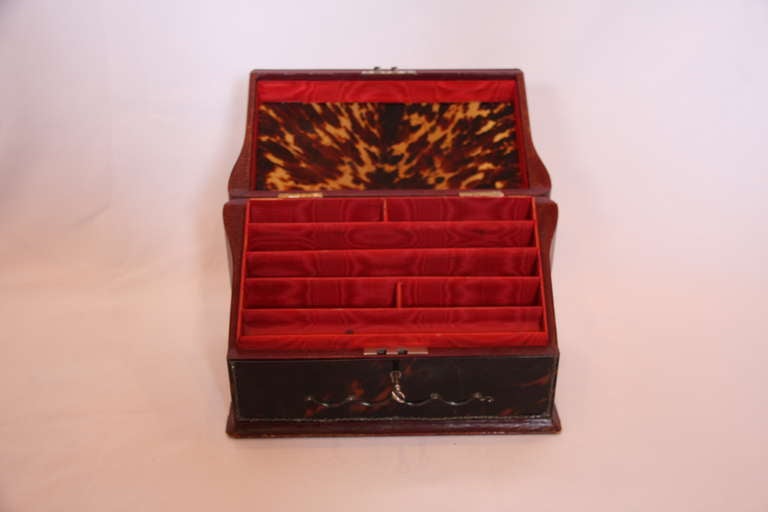 British Victorian Silver and Pique Tortoise Shell Ink Stand and Lettter Rack SAT SALE For Sale