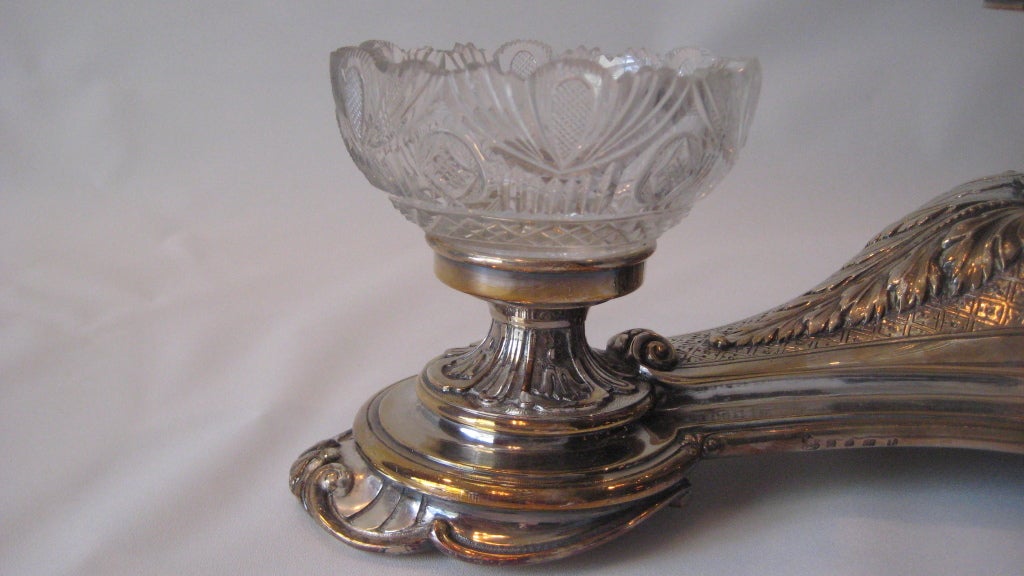 British Elkington & Co. Crystal Epergne SATURDAY SALE For Sale