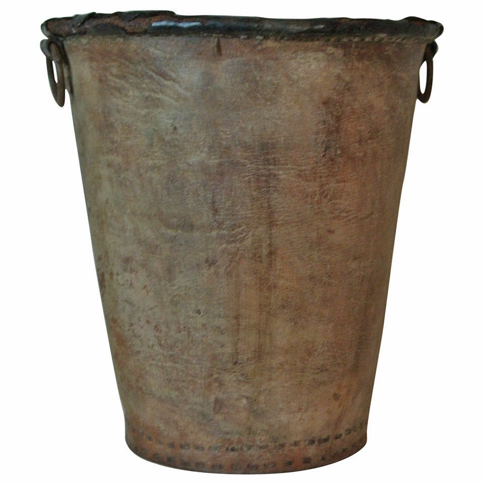 Antique Leather Fire Bucket For Sale