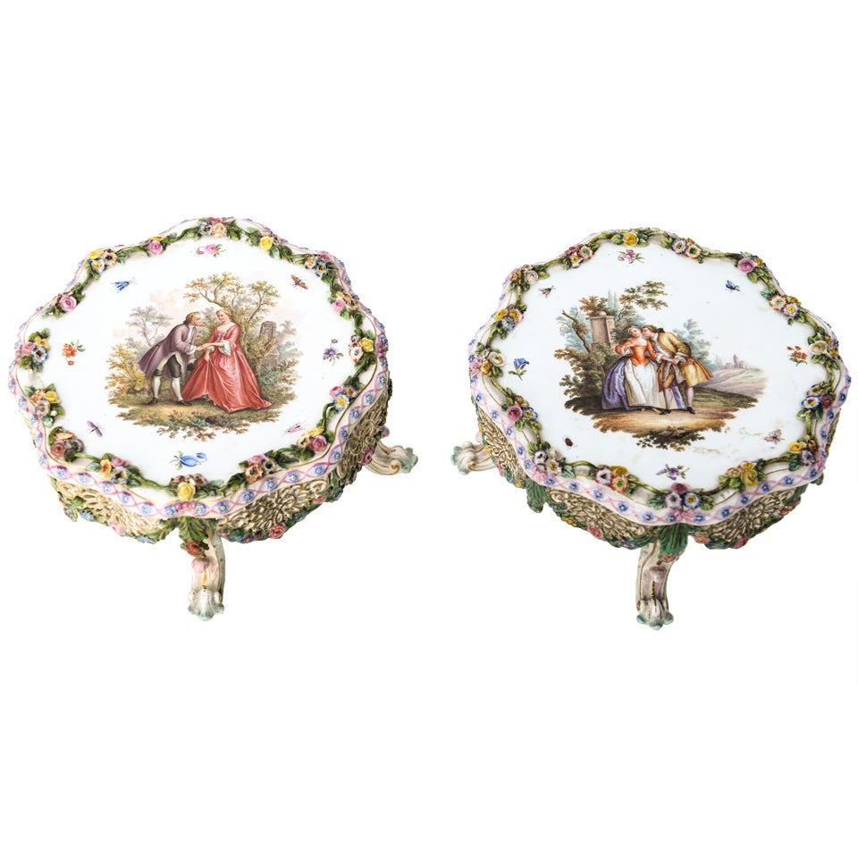 Pair of Fine Meissen Miniatures SATURDAY SALE For Sale