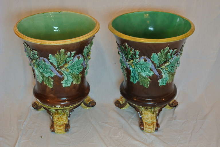 Pair of Majolica Planters