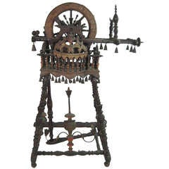 Folk Art Spinning Wheel