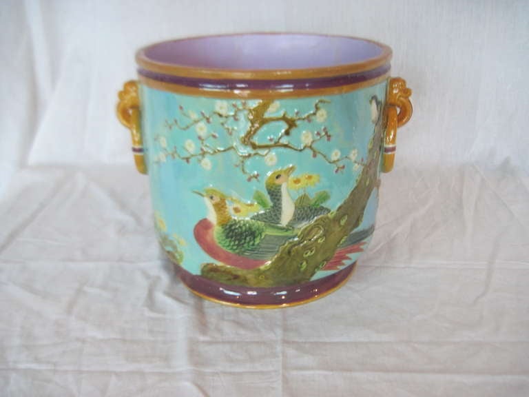 Victorian Holdcroft Antique Majolica Cachepot by Holdcroft SATURDAY SALE For Sale