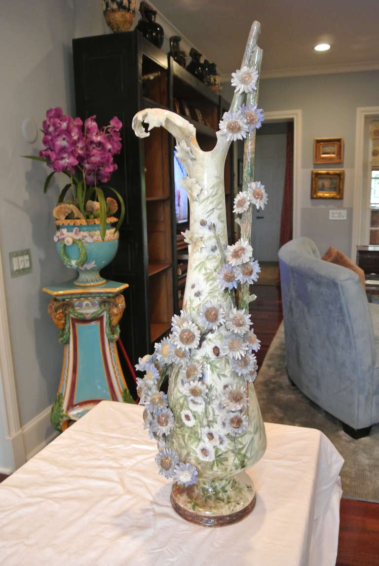 French Majolica Ewer