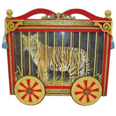 Vintage Circus Wagon Lion Painting (Karen Kirk Shields) SATURDAY SALE