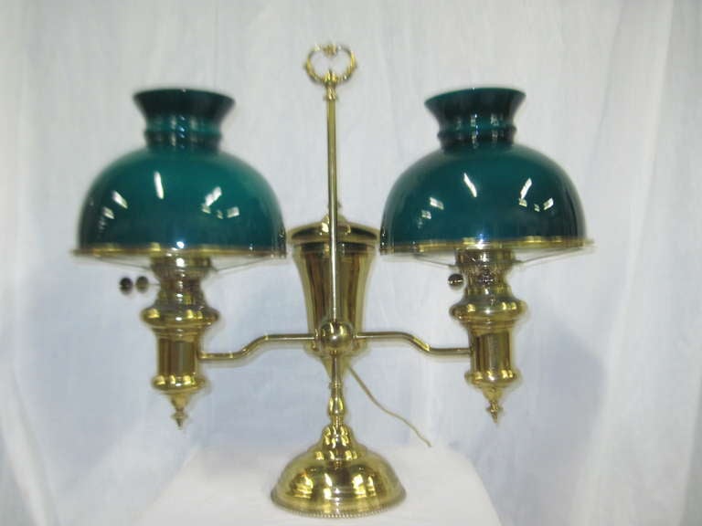 19th Century Wannamaker Double Light Student Lamp For Sale