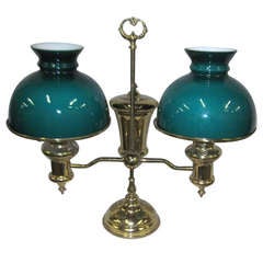 Antique Wannamaker Double Light Student Lamp