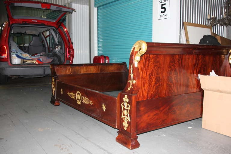 Regency Neoclassic Mahogany and Dore Bed