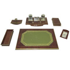 Antique  Burl Wood and Gilt Desk Set SATURDAY SALE