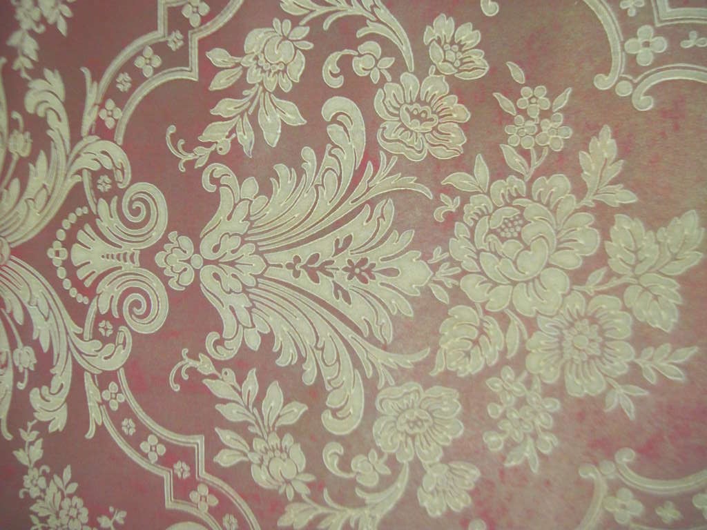 Arts and Crafts Antique Block Printed Damask Wallpaper SATURDAY SALE For Sale