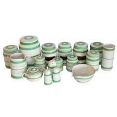 Collection of English Cottage Green Decorated Kitchen Pordelain