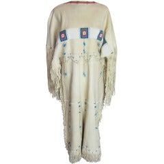 Vintage Plains Indian Buckskin and Beadwork Dress