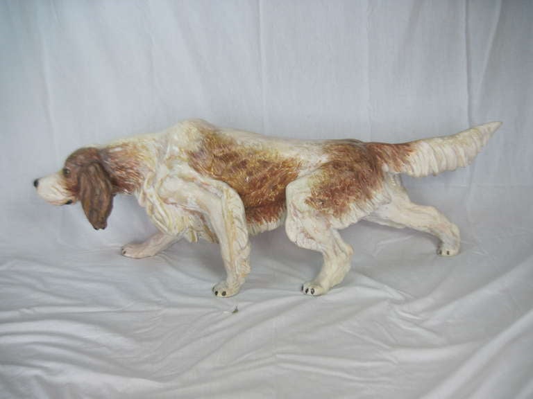 Antique Majolica Hunting Dog SATURDAY SALE