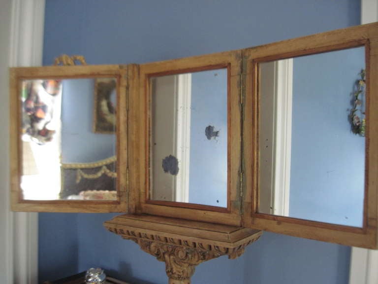 Victorian Standing Tri-Fold Mirror  SATURDAY SALE For Sale 2