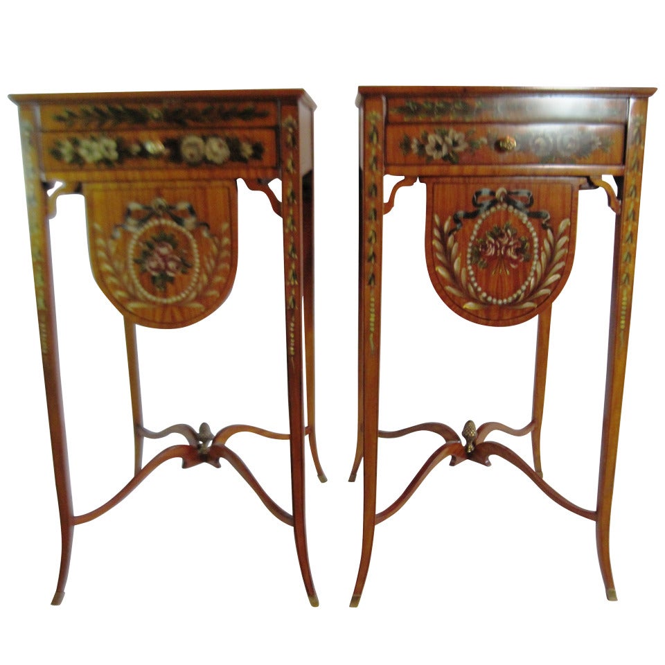 Pair of Maitland-Smith George III Satinwood Bedside Tables SATURDAY SALE For Sale