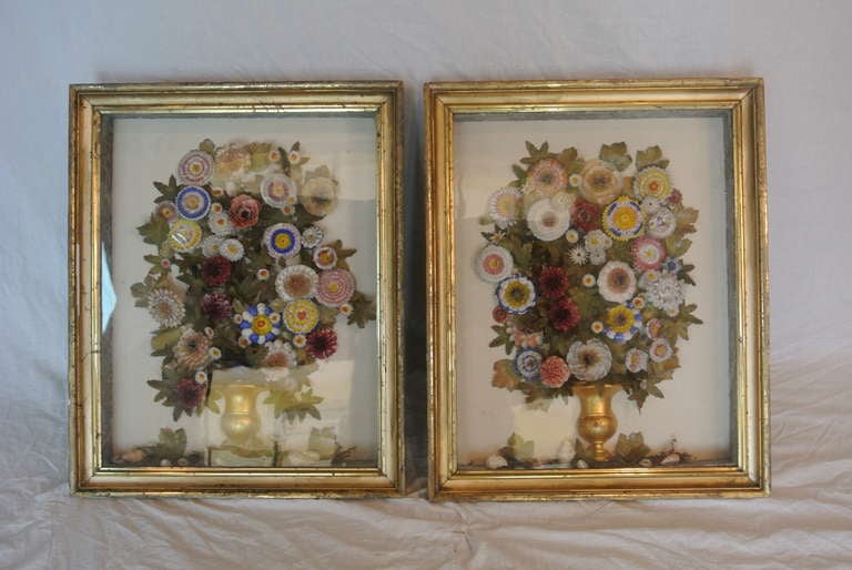 Pair of Fine Victorian Shellwork Shadow Boxes SATURDAY SALE