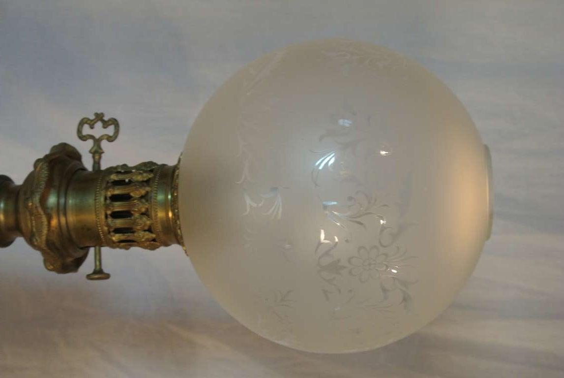 Pair of Electrified Porcelain Gas Lamps SATURDAY SALE In Good Condition For Sale In West Palm beach, FL