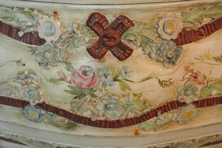 Rococo Revival 1920's Painted Italian Chest of Drawers SATURDAY SALE For Sale