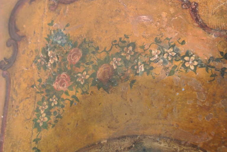 19th Century Antique Painted Venetian Demilune Console SATURDAY SALE For Sale