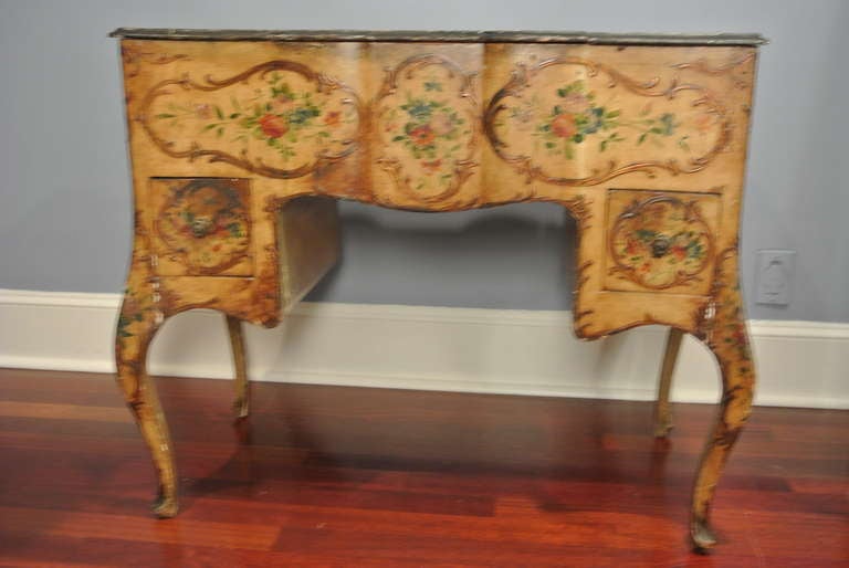 Rococo Venetian Roccoco Style Painted Wood Vanity For Sale