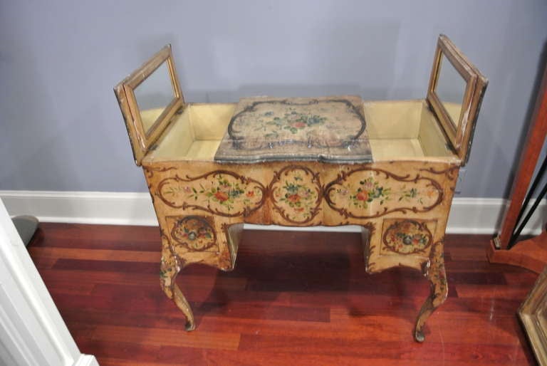 Venetian Roccoco Style Painted Wood Vanity In Good Condition For Sale In West Palm beach, FL