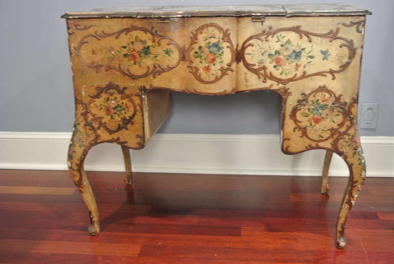 Venetian Roccoco Style Painted Wood Vanity For Sale 3