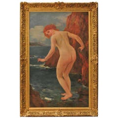 Large Antique Framed French Nude c.1940