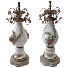 French Gilt-Metal Tole Lamps, Pair SATURDAY SALE