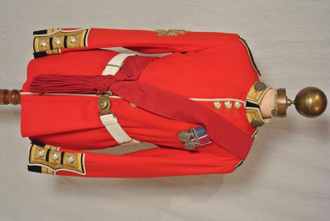 Antique Scots Guard Dress Tunic on Dressing Stand