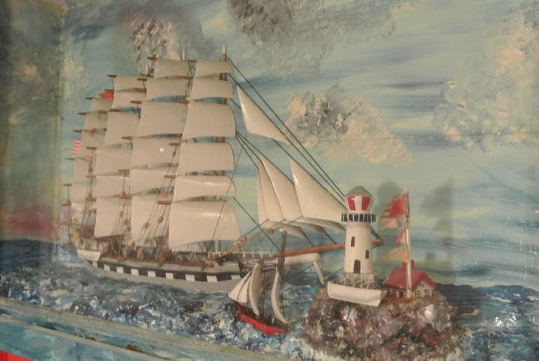 American Craftsman American Folk Art Nautical Diorama For Sale