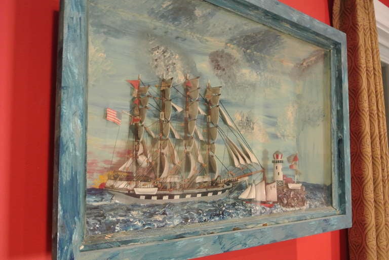 American Folk Art Nautical Diorama In Good Condition For Sale In West Palm beach, FL