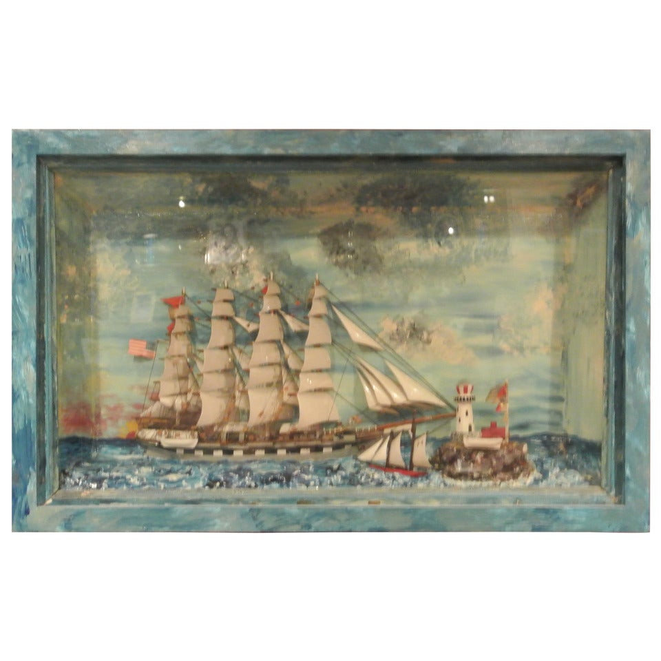 American Folk Art Nautical Diorama For Sale