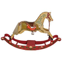 Antique American Rocking Horse Carousel Figure
