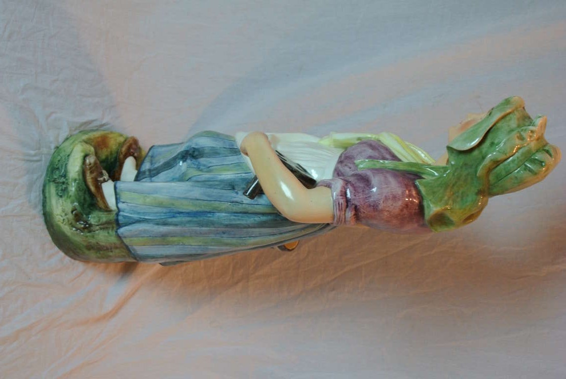 French Majolica Milk Maid For Sale