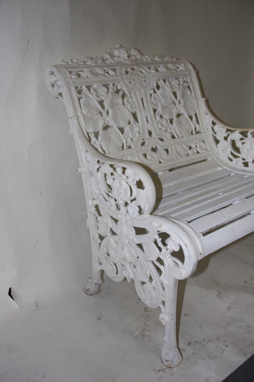 19th Century Coalbrookdale Nasturtium Cast Iron Settee and Chair SATURDAY SALE For Sale