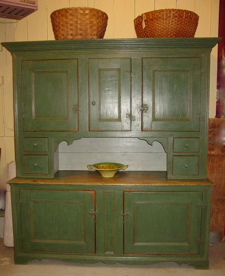 French Provincial French Canadian Setback Cupboard For Sale