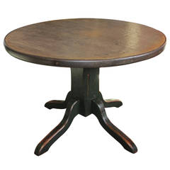 Interesting Round Pedestal Table with Iron Rim