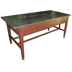 Antique Early Farm Work Table From Quebec