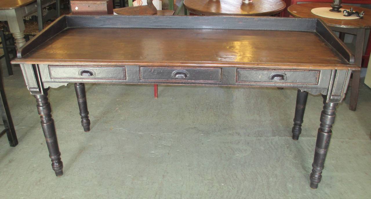 A handsome three-drawer desk.