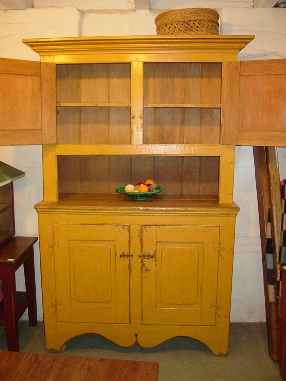 Old Mustard Color Cupboard from Quebec