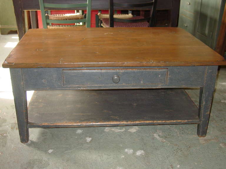 An old work table. Perfect for a coffee table