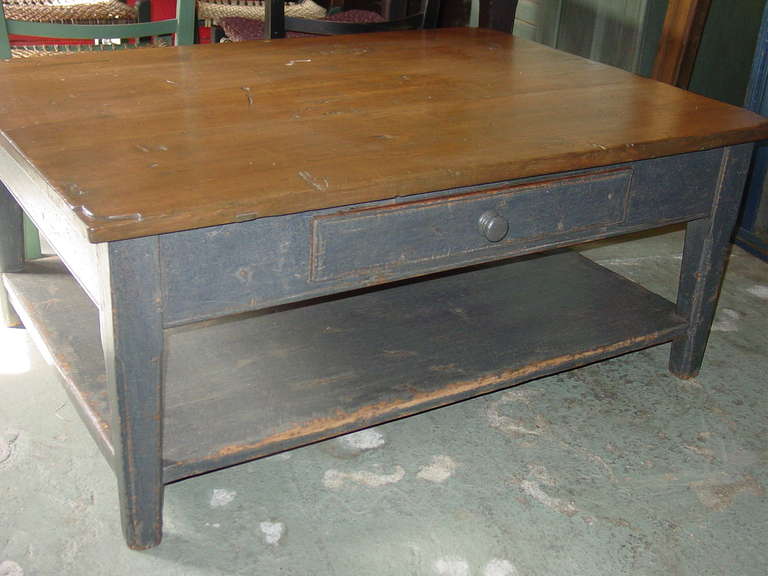 French Provincial Coffee Table with Shelf For Sale
