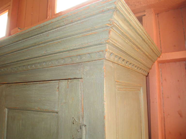 French Provincial Beautiful  Armoire  with Decorative Molding For Sale