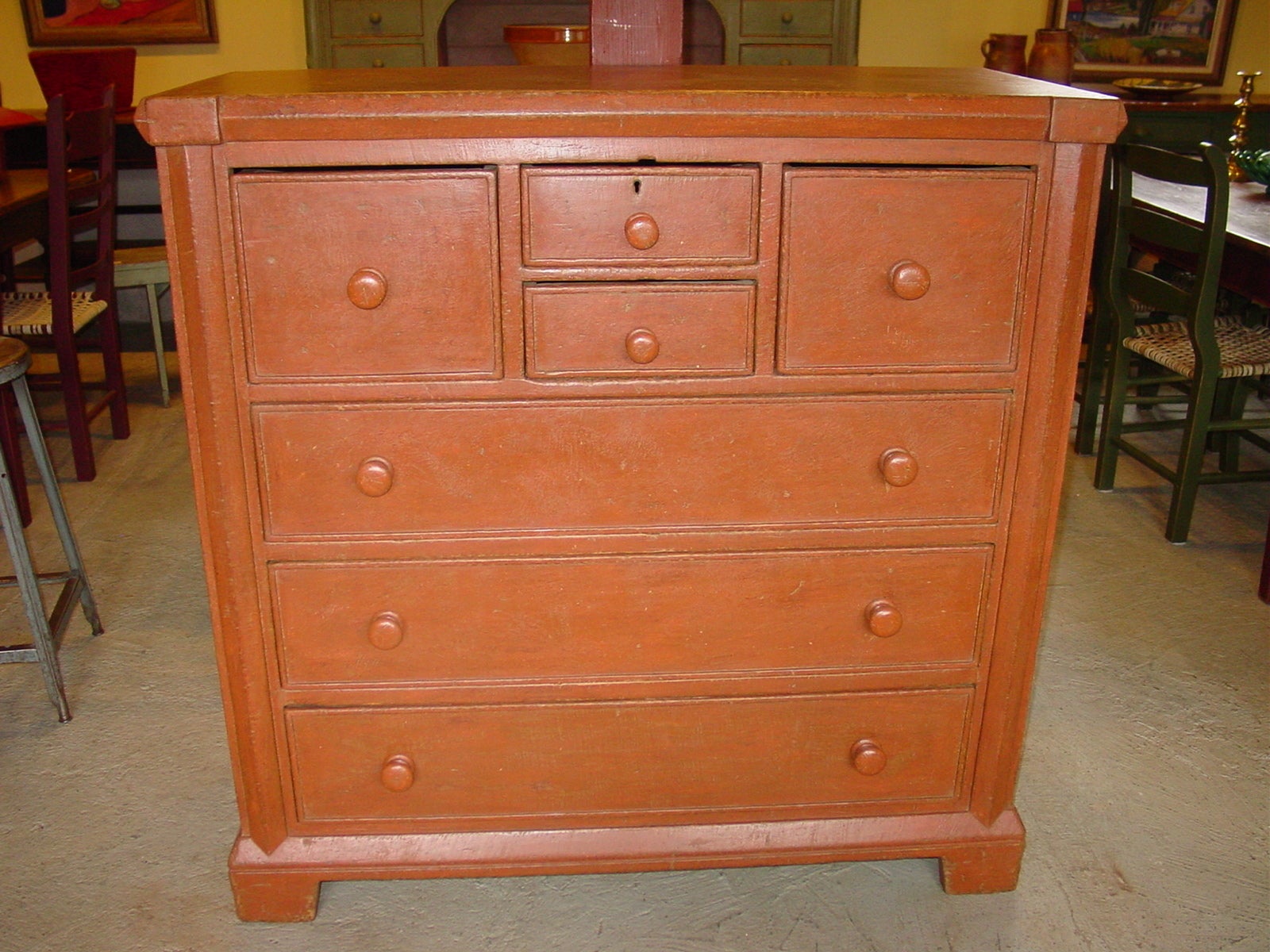 Orange Chest of Drawers from Quebec For Sale