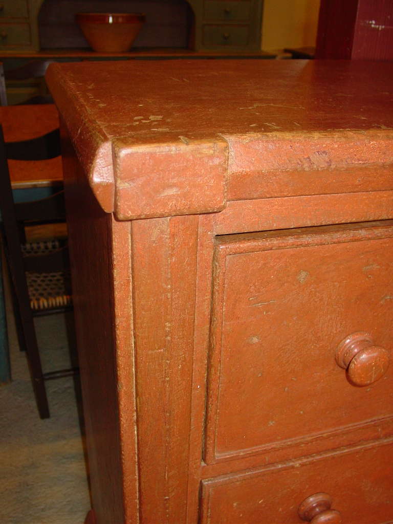 Arts and Crafts Orange Chest of Drawers from Quebec For Sale