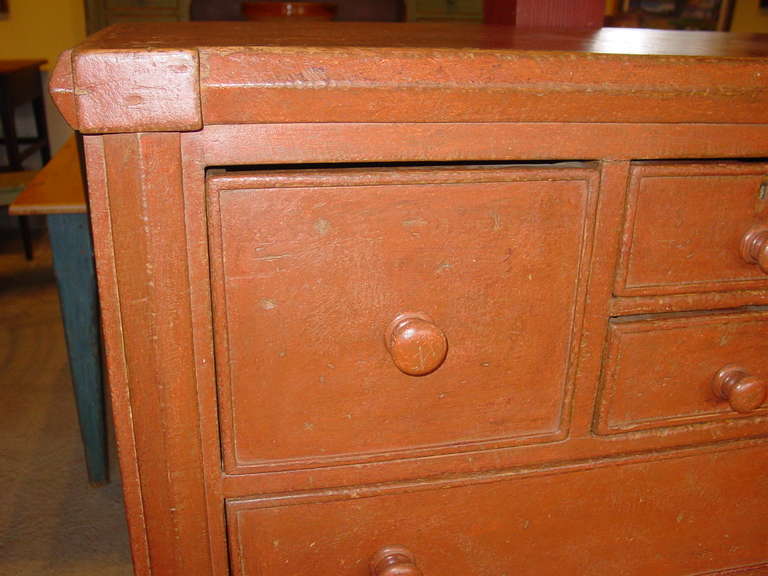 Canadian Orange Chest of Drawers from Quebec For Sale